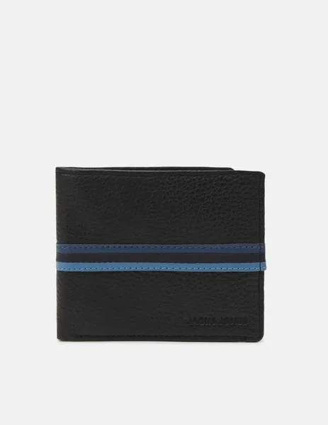 Cartera negra de piel con monedero de Jack Jones