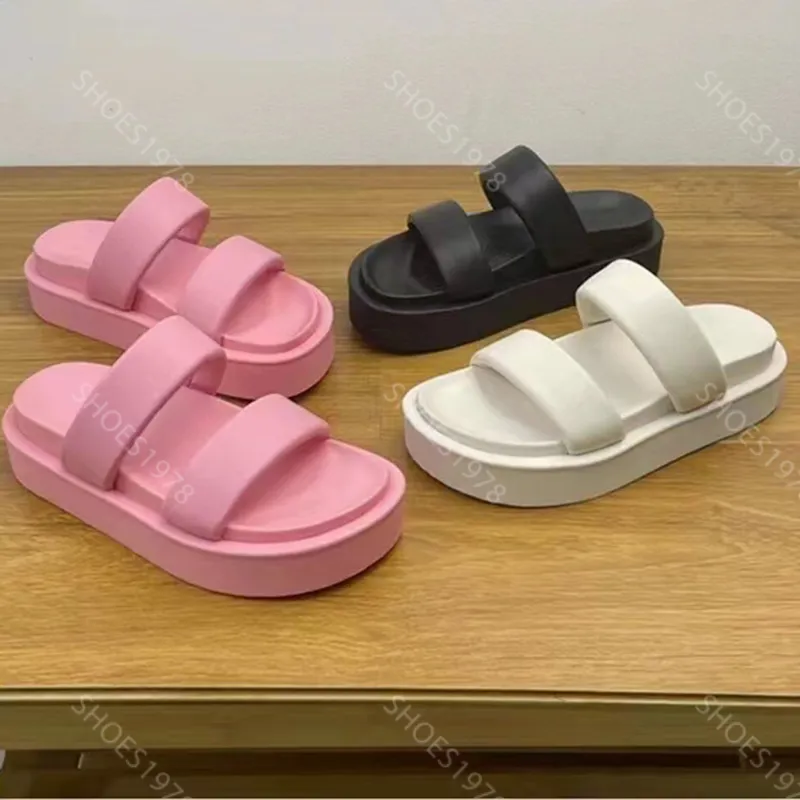 Sandalias para mujer Zapatillas Zapatos Diapositivas Cuero suave Cómodo Matsuke Suela gruesa Sandalias de plataforma Mocasines S