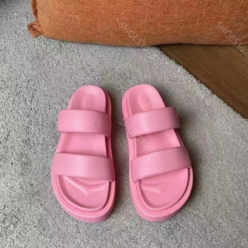 Sandalias para mujer Zapatillas Zapatos Diapositivas Cuero suave Cómodo Matsuke Suela gruesa Sandalias de plataforma Mocasines S